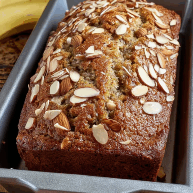 Soft & Moist Almond Banana Bread with a Nutty Twist