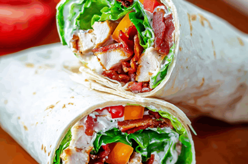 Creamy Chicken Bacon Ranch Tortilla Wraps