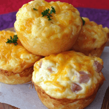 Savory Ham & Cheddar Lunchbox Muffins