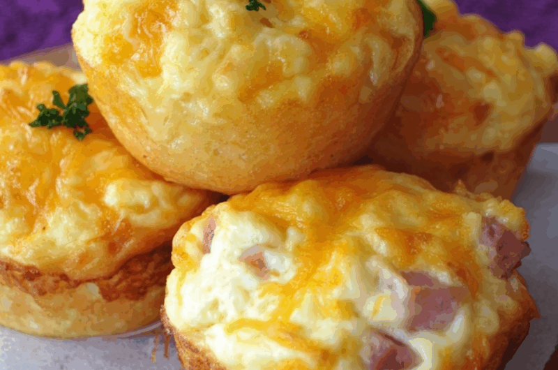 Savory Ham & Cheddar Lunchbox Muffins