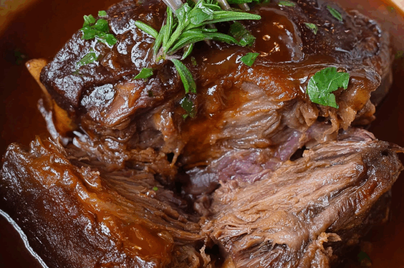 Fall-Off-The-Bone Slow Cooked Beef Short Ribs in Rich Red Wine Gravy