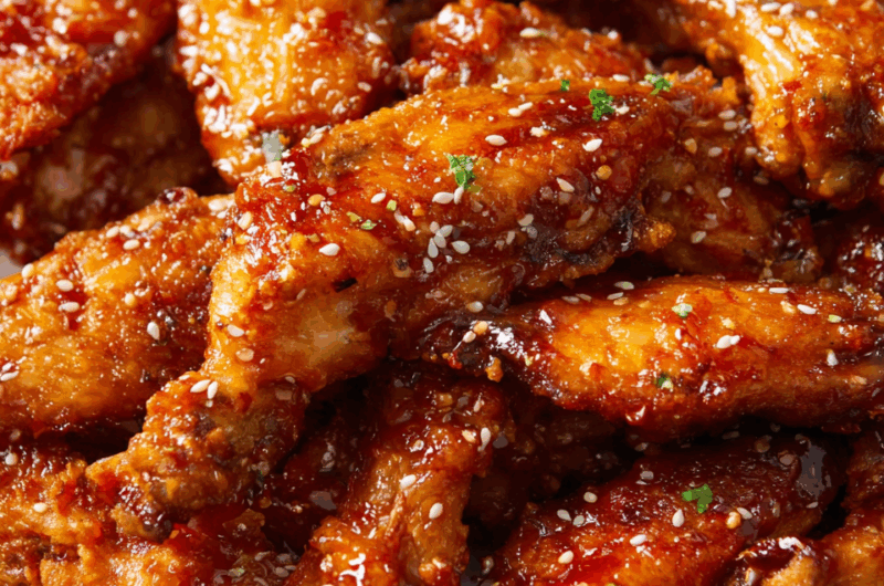 Sweet & Spicy Oven-Baked Honey Sriracha Chicken Wings