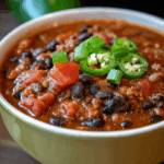 Hearty Black Bean & Beef Chili with a Zesty Salsa Kick