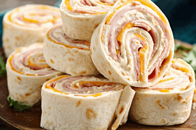 Savory Ranch Ham & Cheese Tortilla Pinwheels