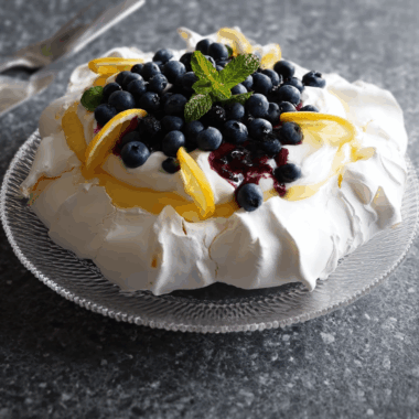 Whipped Lemon-Blueberry Cloud Pavlova