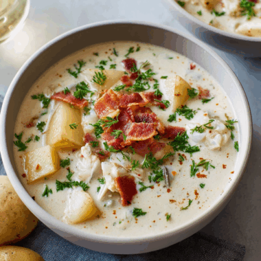 Creamy Bacon-Infused New England Clam Chowder