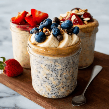 Creamy Chocolate Banana Bread-Inspired Overnight Oats