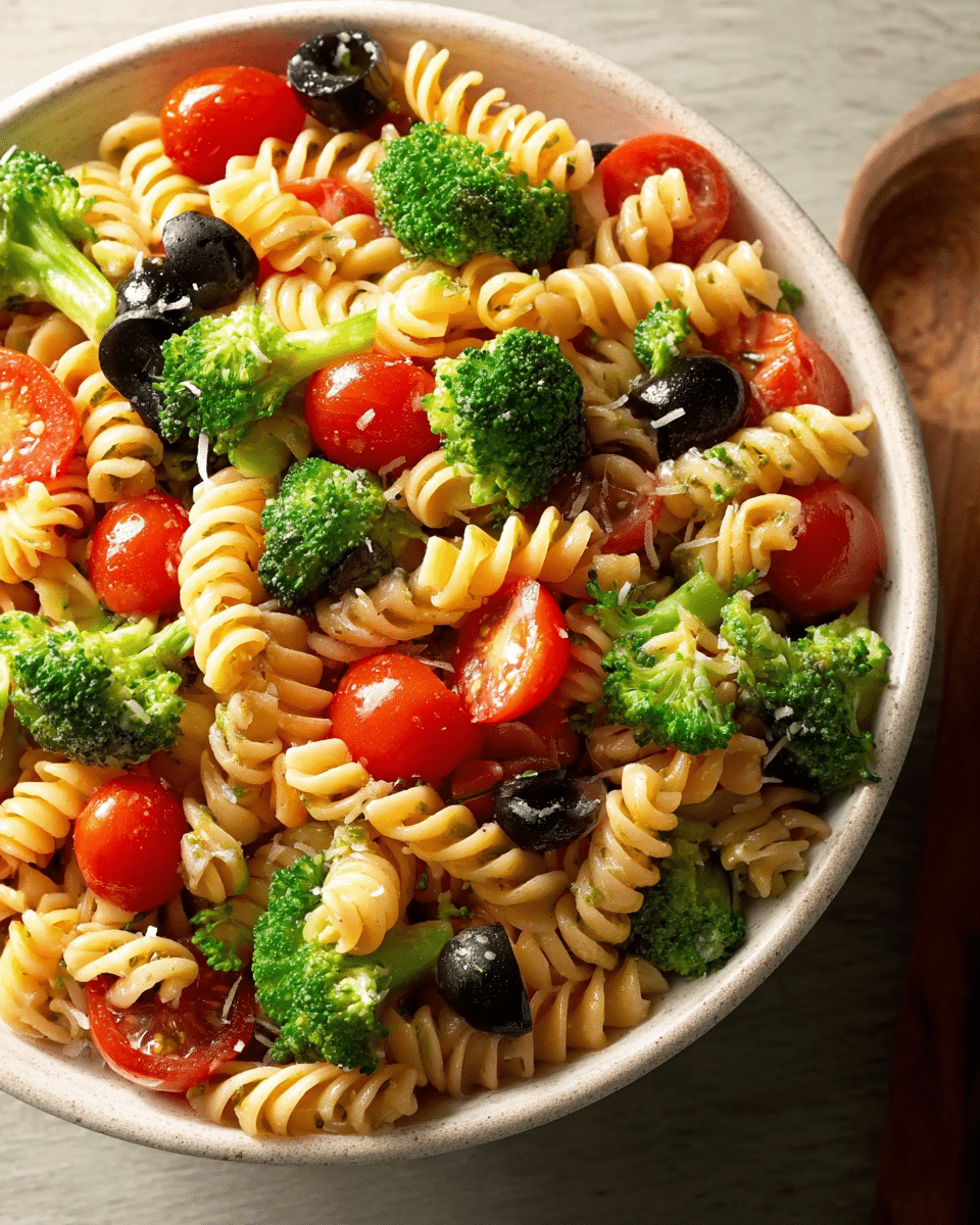 Vibrant Garden Spiral Pasta Salad with Zesty Italian Dressing