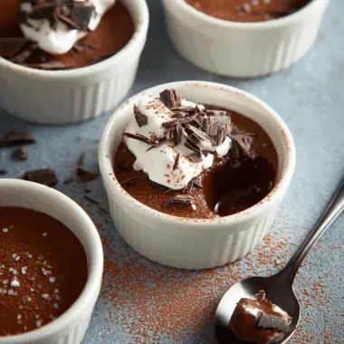 Velvety Chocolate Pots de Crème with a Touch of Vanilla
