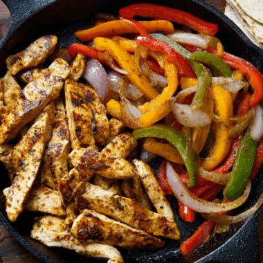Sizzling Chicken Fajitas with Peppers and Onions