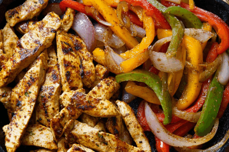 Sizzling Chicken Fajitas with Peppers and Onions