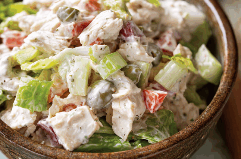 Sweet & Tangy Chicken Salad with Apples and Olives