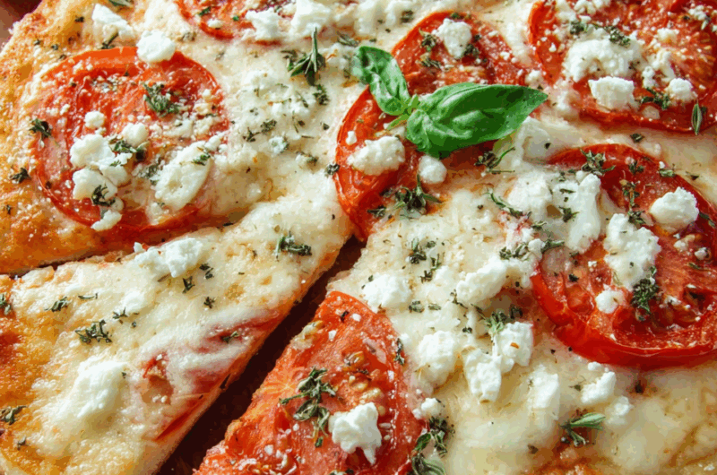 Classic Four-Cheese Margherita Pizza with a Crispy Crust