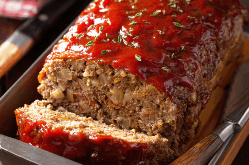 Hearty Homestyle Meatloaf with Oats and Savory Glaze