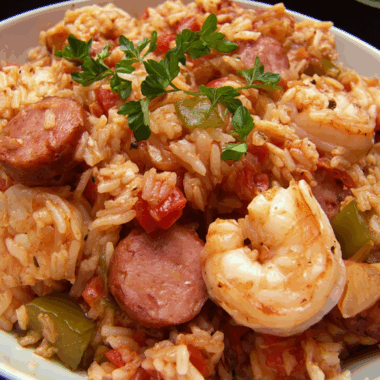 Classic Cajun Jambalaya with Sausage and Shrimp