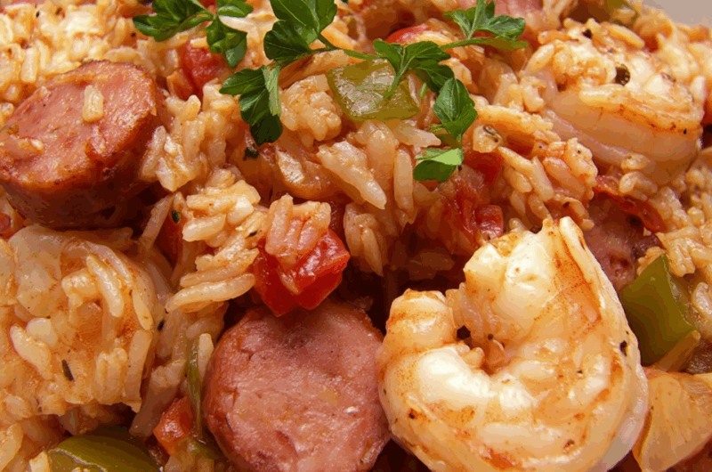 Classic Cajun Jambalaya with Sausage and Shrimp