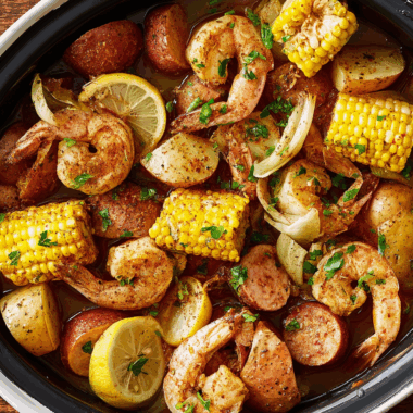 Cajun-Style Slow Cooker Shrimp Boil with Andouille and Corn