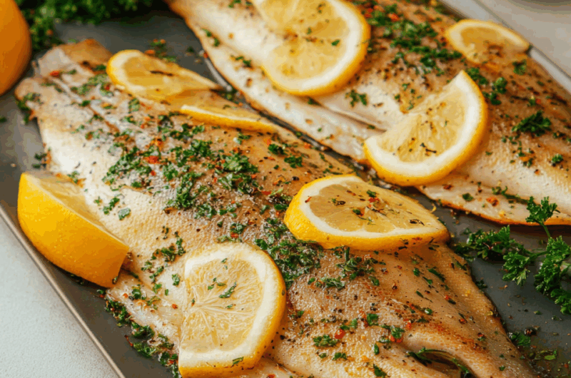 Golden Broiled Trout with Browned Butter Lemon Sauce