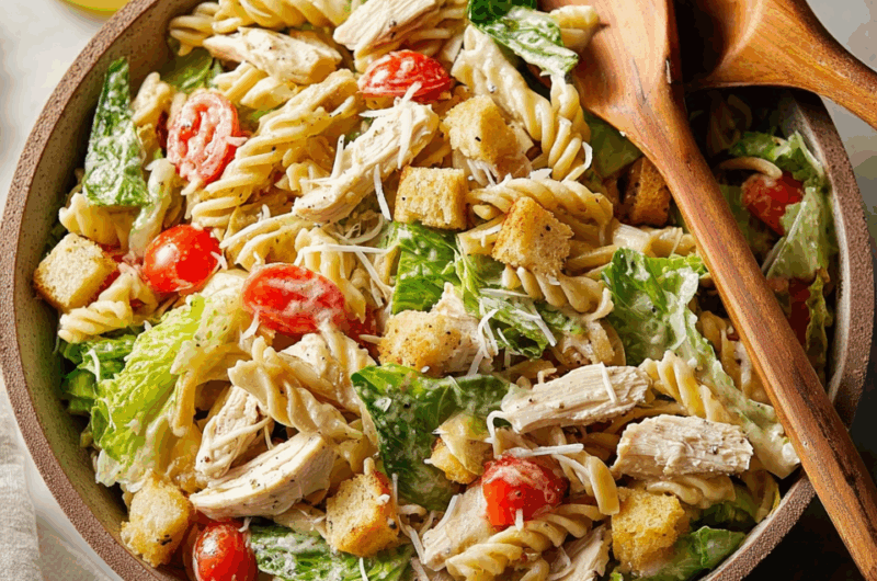 Crisp Chicken Caesar Pasta Toss