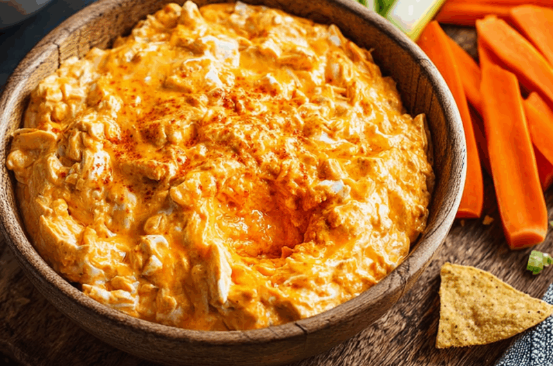 Spicy & Creamy Slow Cooker Buffalo Chicken Dip