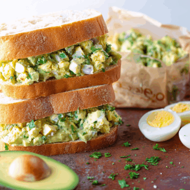 Creamy Avocado Egg Salad on Toasted Bread Delight