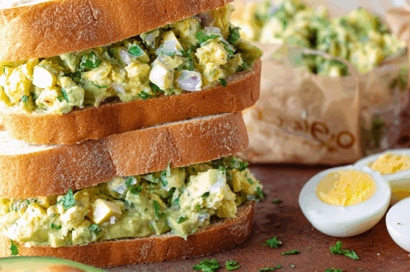 Creamy Avocado Egg Salad on Toasted Bread Delight