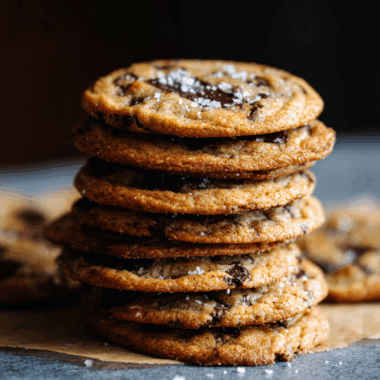 Ultra-Thin Crispy Chocolate Chip Cookies with Dark Chocolate and Sea Salt