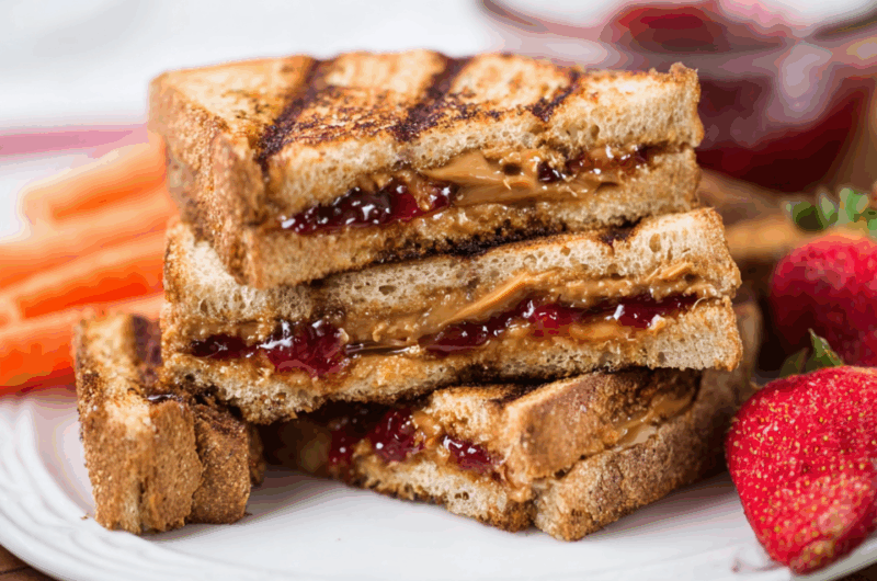 Crispy Grilled Peanut Butter & Jelly Dippers