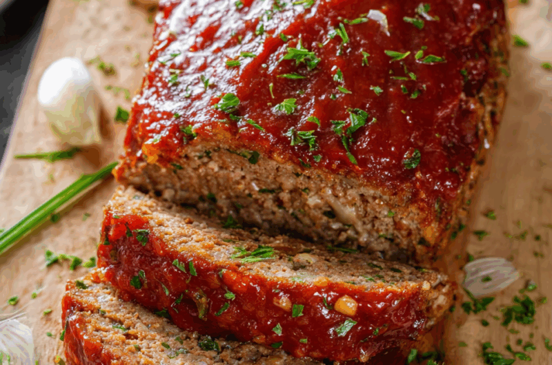 Sweet & Savory Oven-Baked Meatloaf with Caramelized Glaze
