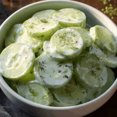 Refreshing Cucumber Salad with Creamy Dressing