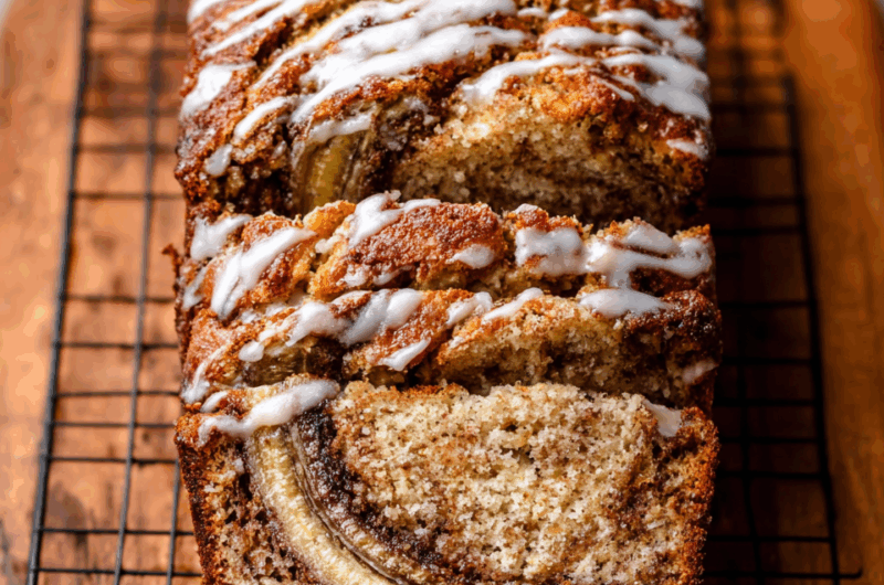 Soft and Sweet Cinnamon Swirl Banana Bread with a Twist