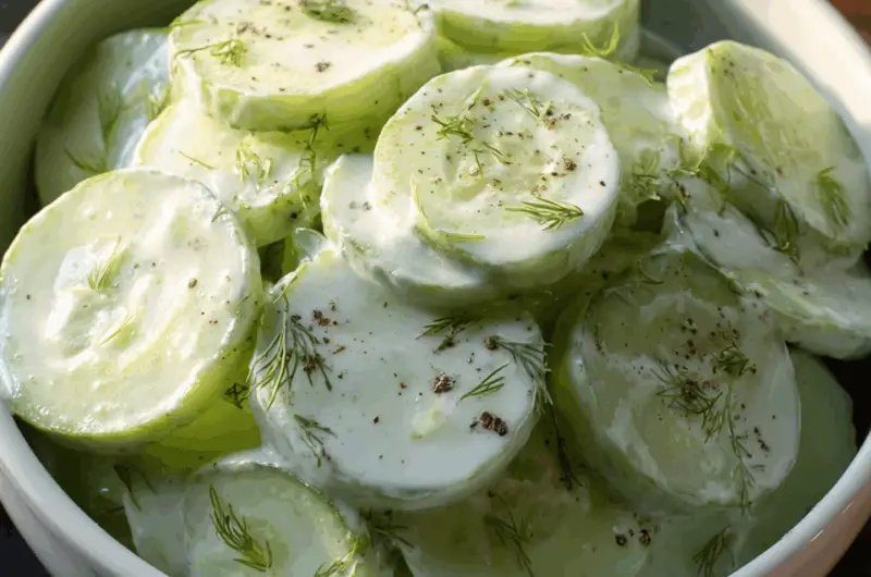 Refreshing Cucumber Salad with Creamy Dressing