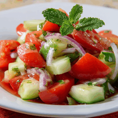 Summer Garden Tomato-Cucumber Salad with Fresh Mint