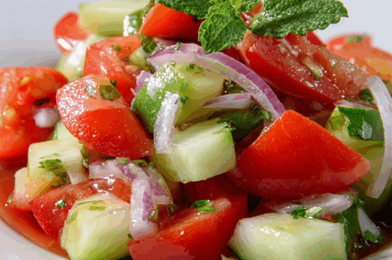 Summer Garden Tomato-Cucumber Salad with Fresh Mint