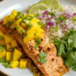 Spicy Curry Salmon with Sweet Mango Salsa