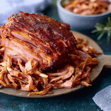 Slow-Roasted Pulled Ham with Sweet & Spicy Glaze