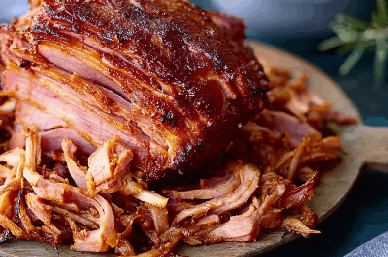 Slow-Roasted Pulled Ham with Sweet & Spicy Glaze