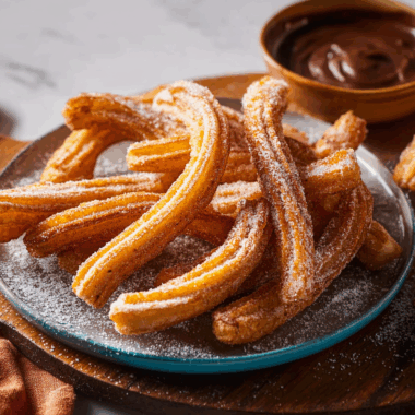 Golden Spanish Churros with Cinnamon Sugar