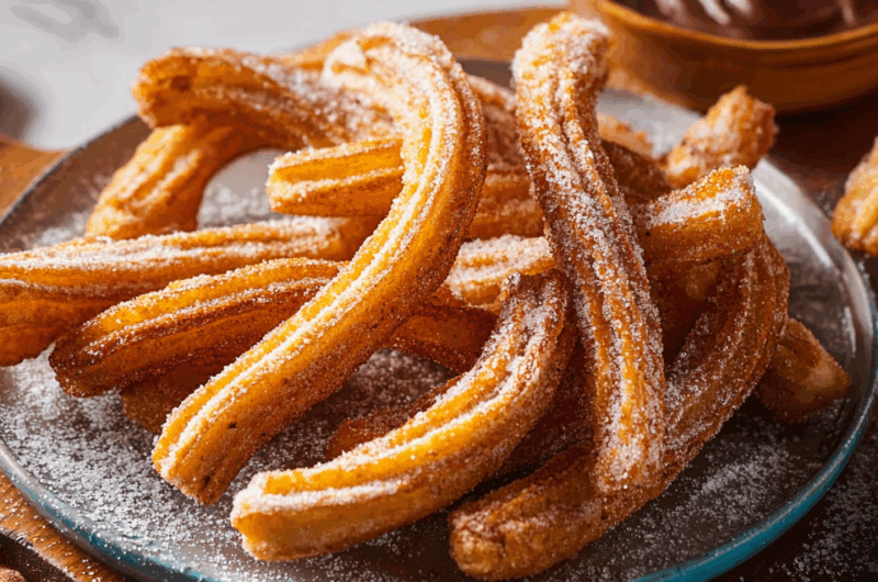 Golden Spanish Churros with Cinnamon Sugar