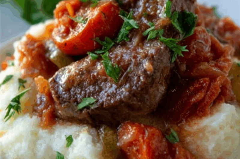 Tender Slow-Cooked Swiss Steak with Tomatoes and Veggies
