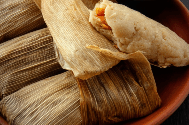 Traditional Oaxacan Tamales Wrapped in Banana Leaves