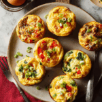 Fluffy Garden Veggie Egg Muffins with Herbs