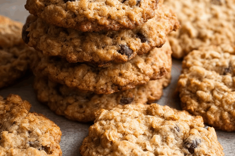Golden-Baked Oatmeal Cookies with Gooey Chocolate Chips