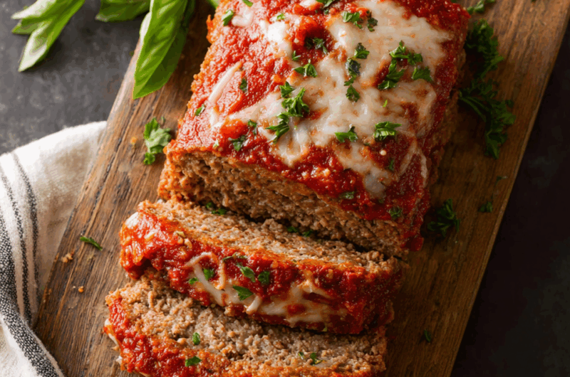 Savory Italian Meatloaf with Herbs and Tomato Sauce
