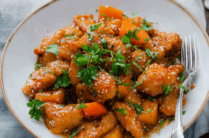 Sweet and Savory Skillet Apricot Chicken