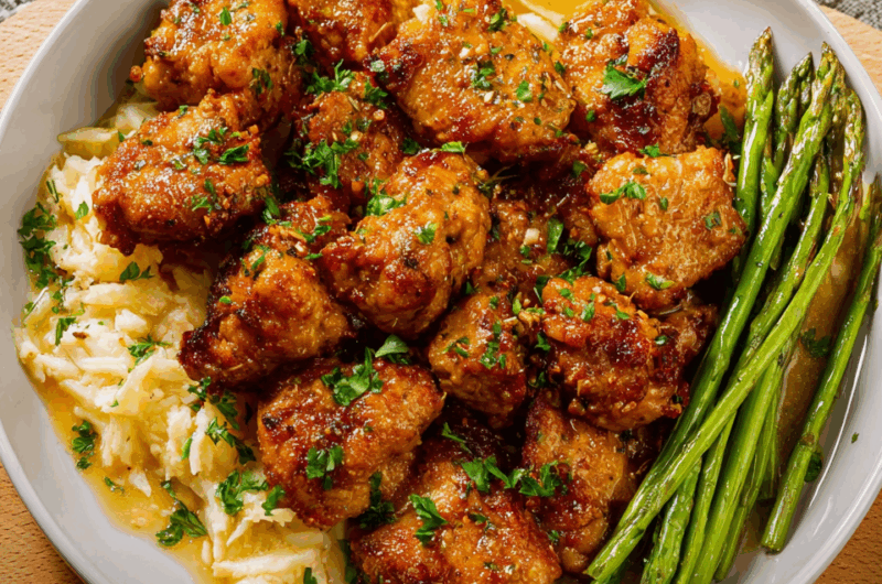 Buttery Garlic Chicken Bites with a Hint of Lemon and Herbs