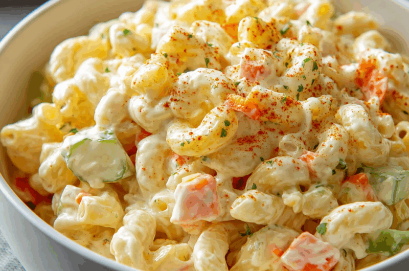 Creamy Picnic-Perfect Macaroni Salad with a Sweet Tangy Twist