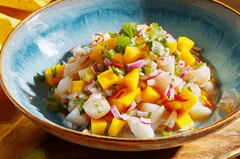 Zesty Mango-Infused White Fish Ceviche Delight