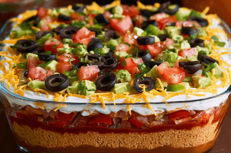 Colorful Fiesta Seven-Layer Taco Dip