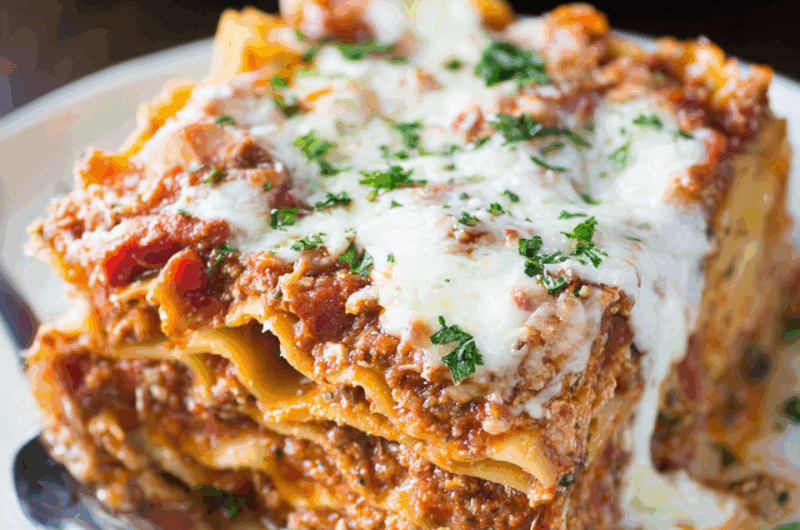 Cheesy Slow-Cooked Comfort Lasagna